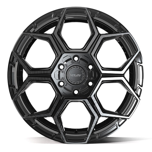 4PLAY 4PS26 20x9 6x135 + 6x139.7 18et Gloss Black Brushed with Tinted Clear Wheel - Sniper Custom Trucks