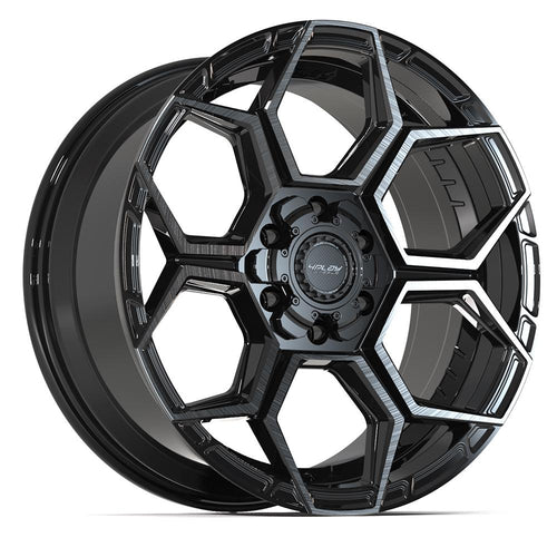 4PLAY 4PS26 20x9 6x135 + 6x139.7 18et Gloss Black Brushed with Tinted Clear Wheel - Sniper Custom Trucks