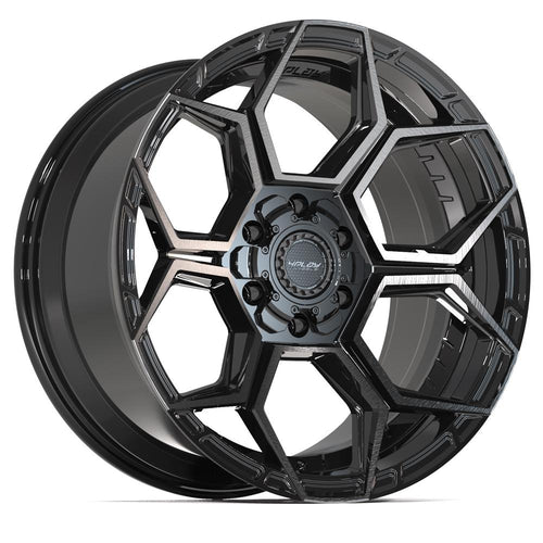 4PLAY 4PS26 20x9 6x135 + 6x139.7 - 6et Gloss Black Brushed with Tinted Clear Wheel - Sniper Custom Trucks