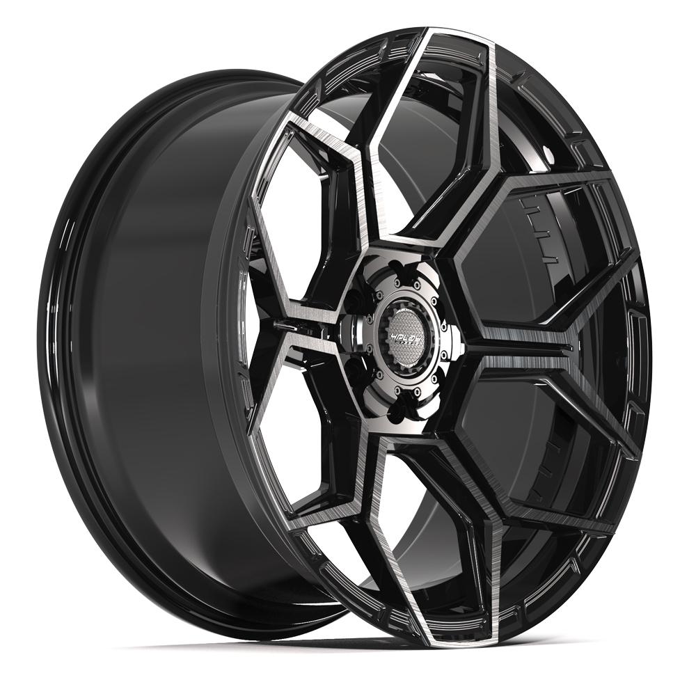 4PLAY 4PS26 22x10 6x135 + 6x139.7 0et Gloss Black Brushed with Tinted Clear Wheel