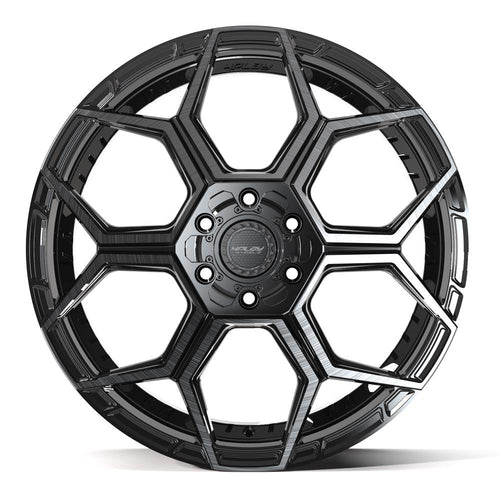 4PLAY 4PS26 22x10 6x135 + 6x139.7 24et Gloss Black Brushed with Tinted Clear Wheel - Sniper Custom Trucks