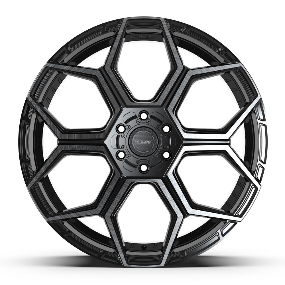 4PLAY 4PS26 24x10 6x135 + 6x139.7 24et Gloss Black Brushed with Tinted Clear Wheel