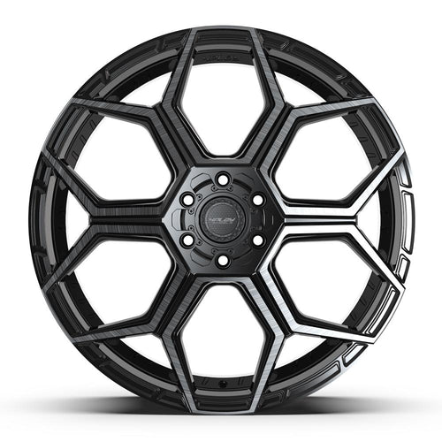 4PLAY 4PS26 24x10 6x135 + 6x139.7 24et Gloss Black Brushed with Tinted Clear Wheel - Sniper Custom Trucks
