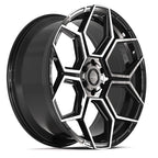 4PLAY 4PS26 24x10 6x135 + 6x139.7 24et Gloss Black Brushed with Tinted Clear Wheel