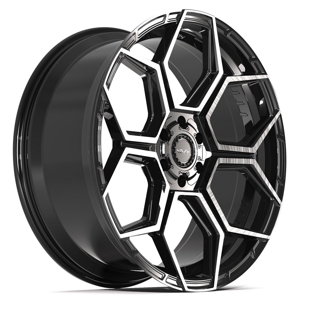 4PLAY 4PS26 24x10 6x135 + 6x139.7 24et Gloss Black Brushed with Tinted Clear Wheel