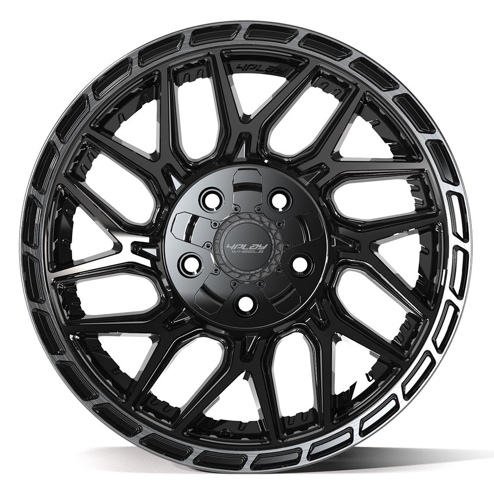 4PLAY 4PS28 17x9 5x127 + 5x139.7 -6et Gloss Black Brushed with Tinted Clear Wheel