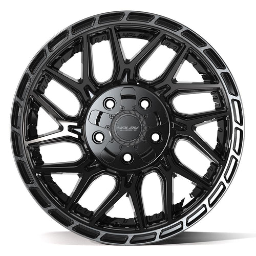 4PLAY 4PS28 17x9 5x127 + 5x139.7 - 6et Gloss Black Brushed with Tinted Clear Wheel - Sniper Custom Trucks