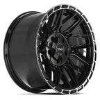 4PLAY 4PS28 17x9 5x127 + 5x139.7 -6et Gloss Black Brushed with Tinted Clear Wheel