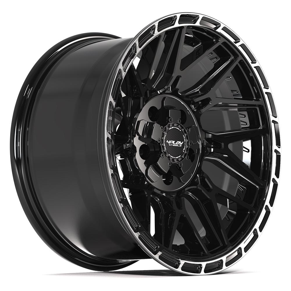 4PLAY 4PS28 17x9 5x127 + 5x139.7 -6et Gloss Black Brushed with Tinted Clear Wheel