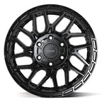 4PLAY 4PS28 17x9 6x135 + 6x139.7 18et Gloss Black Brushed with Tinted Clear Wheel