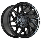 4PLAY 4PS28 17x9 6x135 + 6x139.7 18et Gloss Black Brushed with Tinted Clear Wheel