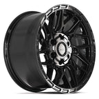 4PLAY 4PS28 17x9 6x135 + 6x139.7 18et Gloss Black Brushed with Tinted Clear Wheel