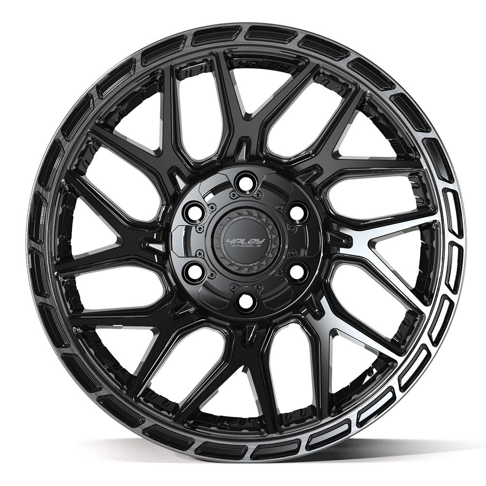 4PLAY 4PS28 18x9 6x135 + 6x139.7 18et Gloss Black Brushed with Tinted Clear Wheel