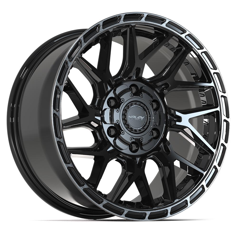 4PLAY 4PS28 18x9 6x135 + 6x139.7 18et Gloss Black Brushed with Tinted Clear Wheel