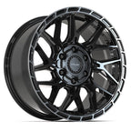 4PLAY 4PS28 18x9 6x135 + 6x139.7 18et Gloss Black Brushed with Tinted Clear Wheel
