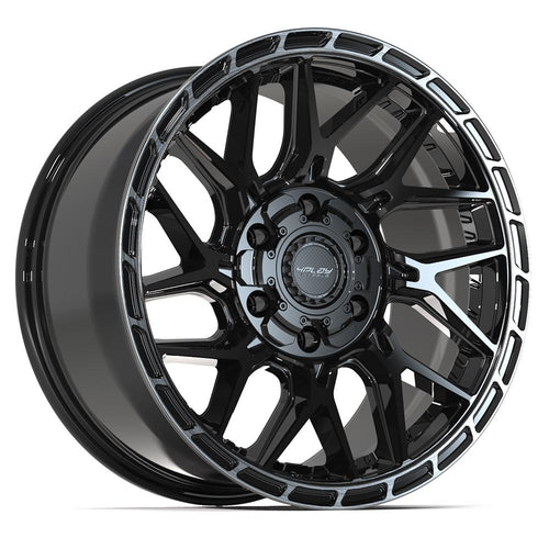 4PLAY 4PS28 18x9 6x135 + 6x139.7 18et Gloss Black Brushed with Tinted Clear Wheel - Sniper Custom Trucks