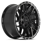 4PLAY 4PS28 18x9 6x135 + 6x139.7 18et Gloss Black Brushed with Tinted Clear Wheel