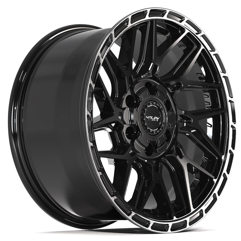 4PLAY 4PS28 18x9 6x135 + 6x139.7 18et Gloss Black Brushed with Tinted Clear Wheel