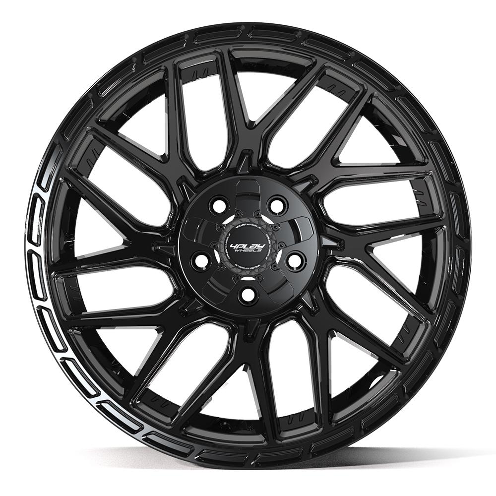 4PLAY 4PS28 20x9 5x127 + 5x139.7 -6et Gloss Black Brushed with Tinted Clear Wheel