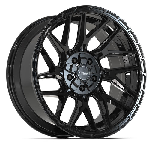 4PLAY 4PS28 20x9 5x127 + 5x139.7 - 6et Gloss Black Brushed with Tinted Clear Wheel - Sniper Custom Trucks
