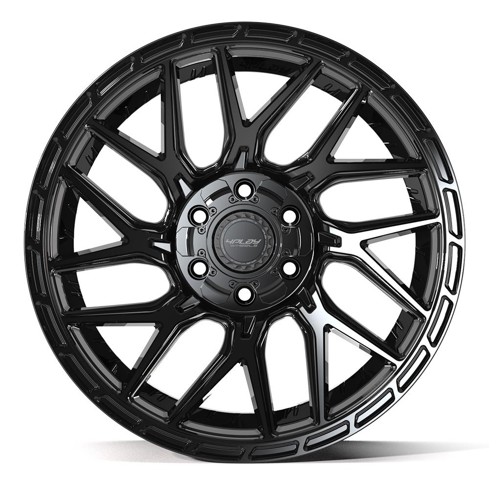 4PLAY 4PS28 20x9 6x135 + 6x139.7 18et Gloss Black Brushed with Tinted Clear Wheel