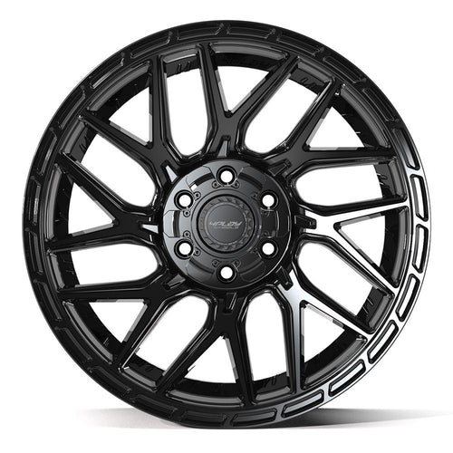 4PLAY 4PS28 20x9 6x135 + 6x139.7 18et Gloss Black Brushed with Tinted Clear Wheel - Sniper Custom Trucks