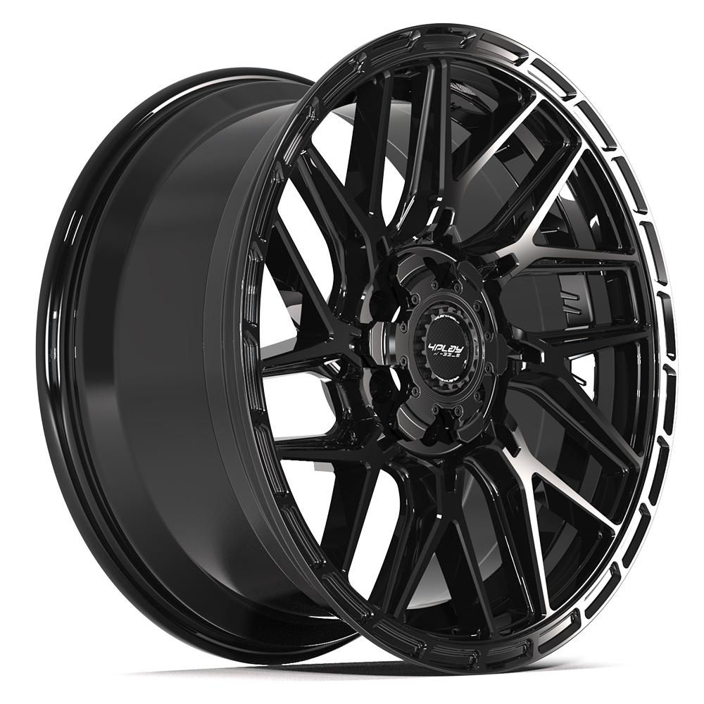 4PLAY 4PS28 20x9 6x135 + 6x139.7 18et Gloss Black Brushed with Tinted Clear Wheel