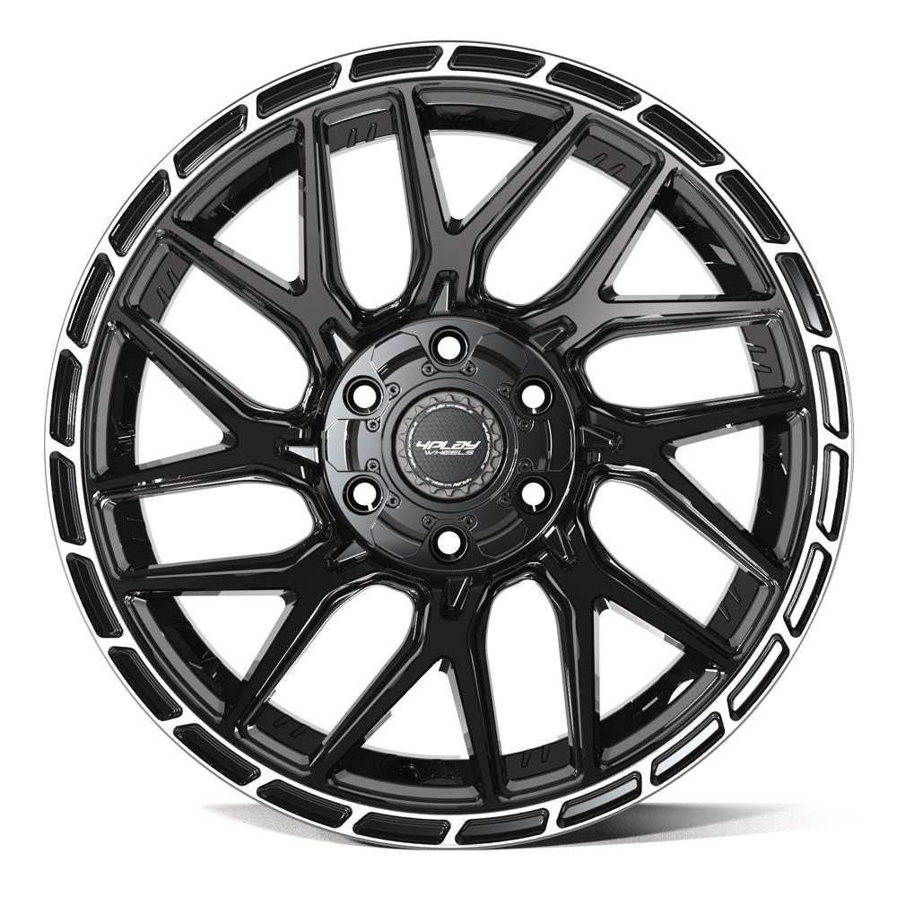 4PLAY 4PS28 20x9 6x135 + 6x139.7 -6et Gloss Black Brushed with Tinted Clear Wheel
