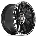 4PLAY 4PS28 20x9 6x135 + 6x139.7 -6et Gloss Black Brushed with Tinted Clear Wheel