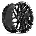 4PLAY 4PS28 22x10 6x135 + 6x139.7 0et Gloss Black Brushed with Tinted Clear Wheel