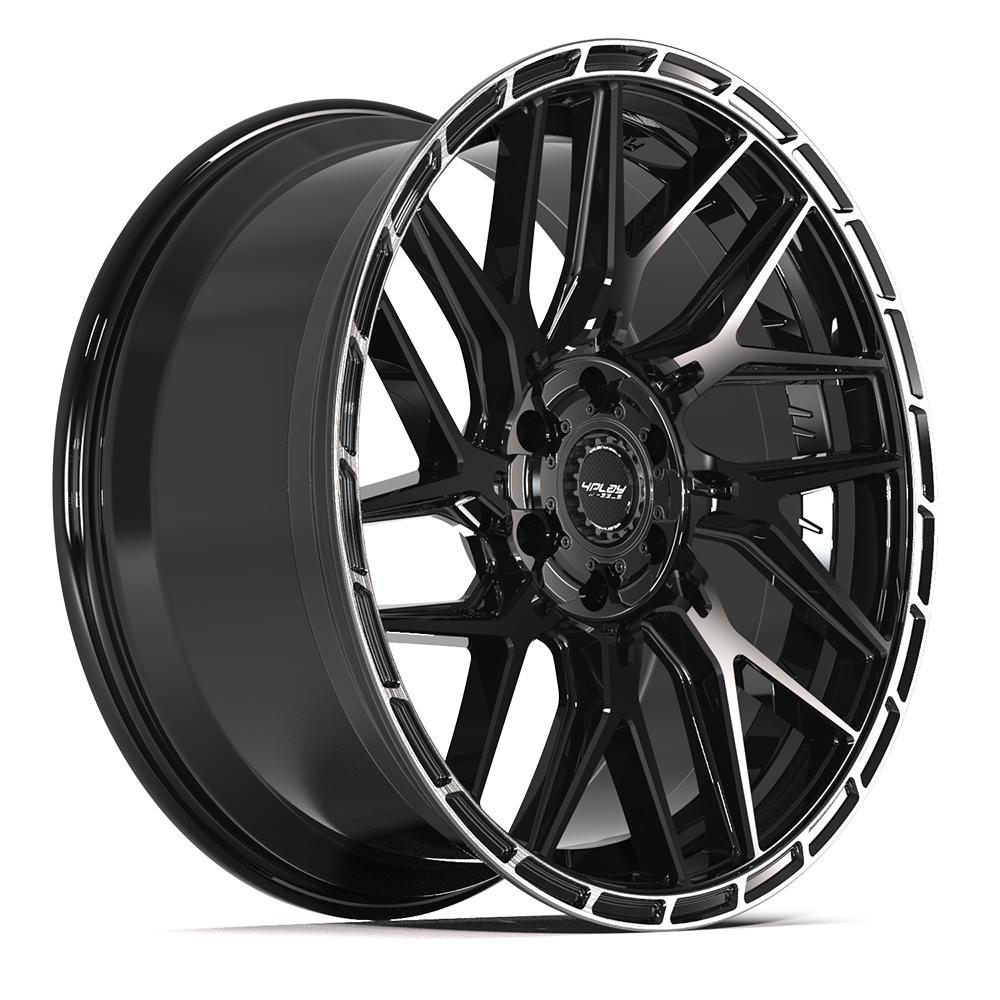 4PLAY 4PS28 22x10 6x135 + 6x139.7 0et Gloss Black Brushed with Tinted Clear Wheel