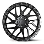 4PLAY 4PS28 22x10 6x135 + 6x139.7 24et Gloss Black Brushed with Tinted Clear Wheel
