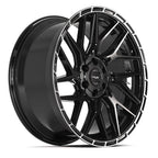 4PLAY 4PS28 22x10 6x135 + 6x139.7 24et Gloss Black Brushed with Tinted Clear Wheel