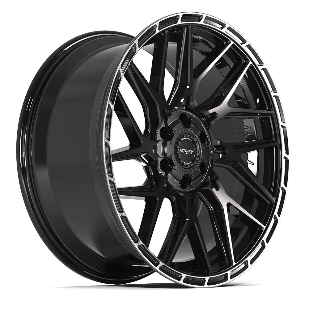 4PLAY 4PS28 22x10 6x135 + 6x139.7 24et Gloss Black Brushed with Tinted Clear Wheel
