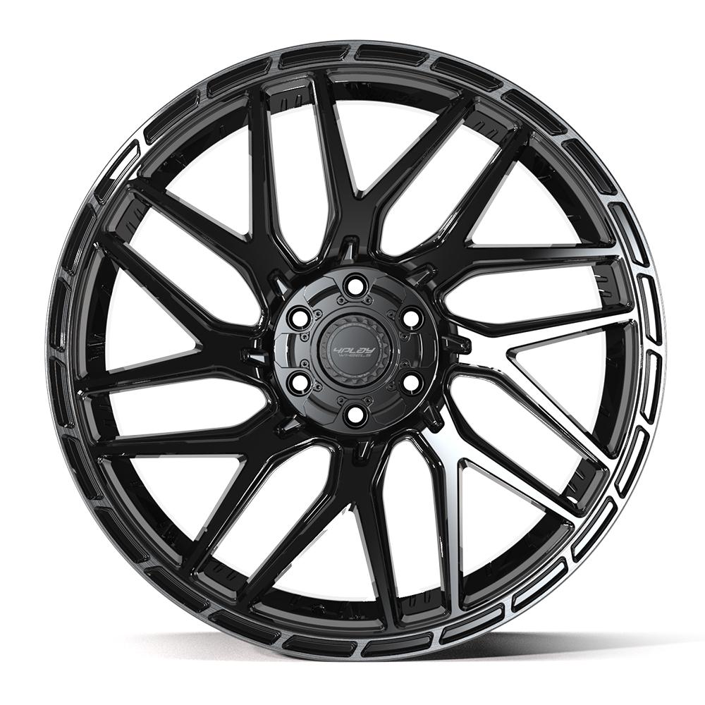 4PLAY 4PS28 24x10 6x135 + 6x139.7 24et Gloss Black Brushed with Tinted Clear Wheel