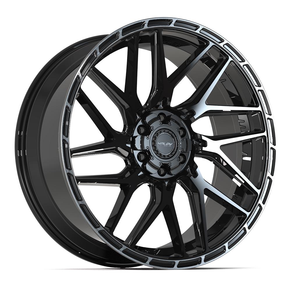 4PLAY 4PS28 24x10 6x135 + 6x139.7 24et Gloss Black Brushed with Tinted Clear Wheel