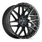 4PLAY 4PS28 24x10 6x135 + 6x139.7 24et Gloss Black Brushed with Tinted Clear Wheel