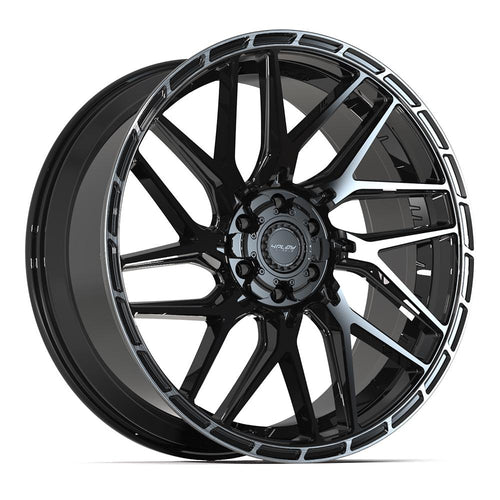 4PLAY 4PS28 24x10 6x135 + 6x139.7 24et Gloss Black Brushed with Tinted Clear Wheel - Sniper Custom Trucks
