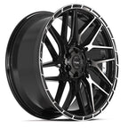 4PLAY 4PS28 24x10 6x135 + 6x139.7 24et Gloss Black Brushed with Tinted Clear Wheel
