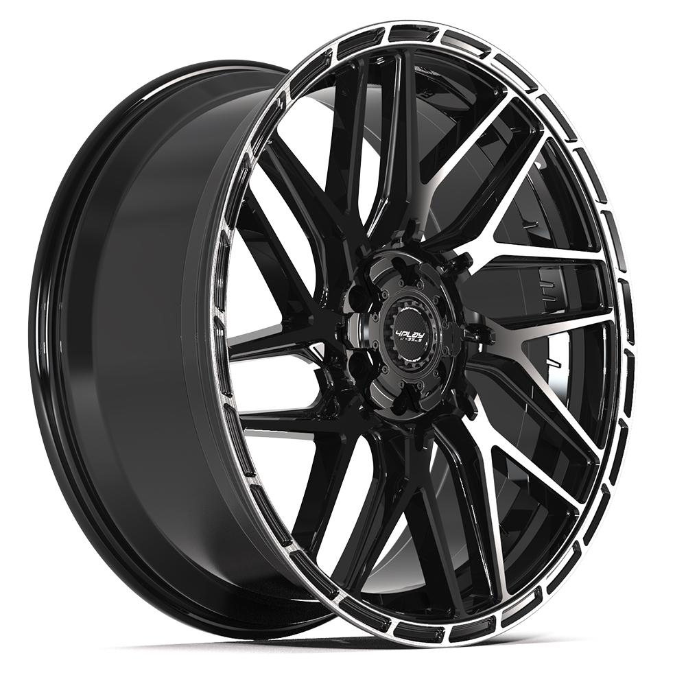 4PLAY 4PS28 24x10 6x135 + 6x139.7 24et Gloss Black Brushed with Tinted Clear Wheel