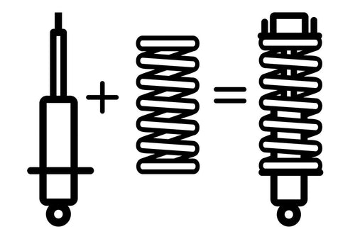 ASSEMBLE PAIR OF STRUTS W/COIL AND CAP 0.5" LIFT PRELOAD - STRUTASSY181 - Sniper Custom Trucks