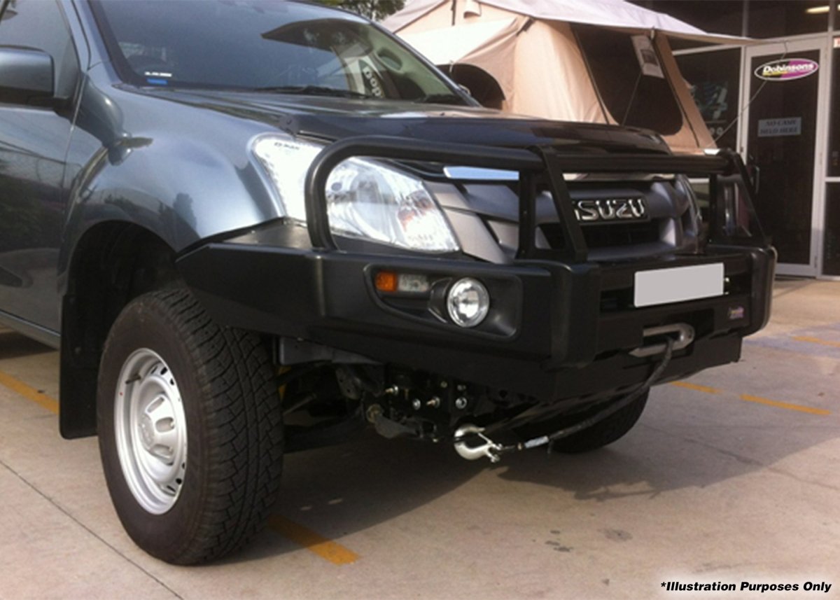 DOBINSONS BULL BAR BLACK DELUXE FOR 2ND GEN ISUZU D - MAX 2012 - 2016 - BU21 - 3685 - Sniper Custom Trucks