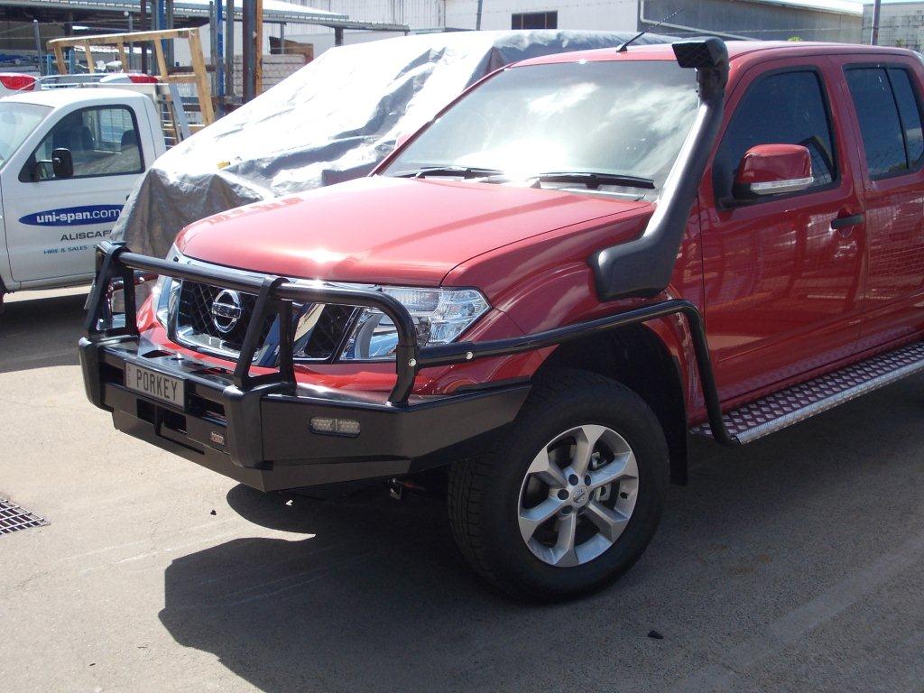 DOBINSONS BULL BAR CLASSIC BLACK FOR NISSAN NAVARA/FRONTIER D40 WITH SMOOTH OEM BUMPER - BU45 - 3526 - Sniper Custom Trucks