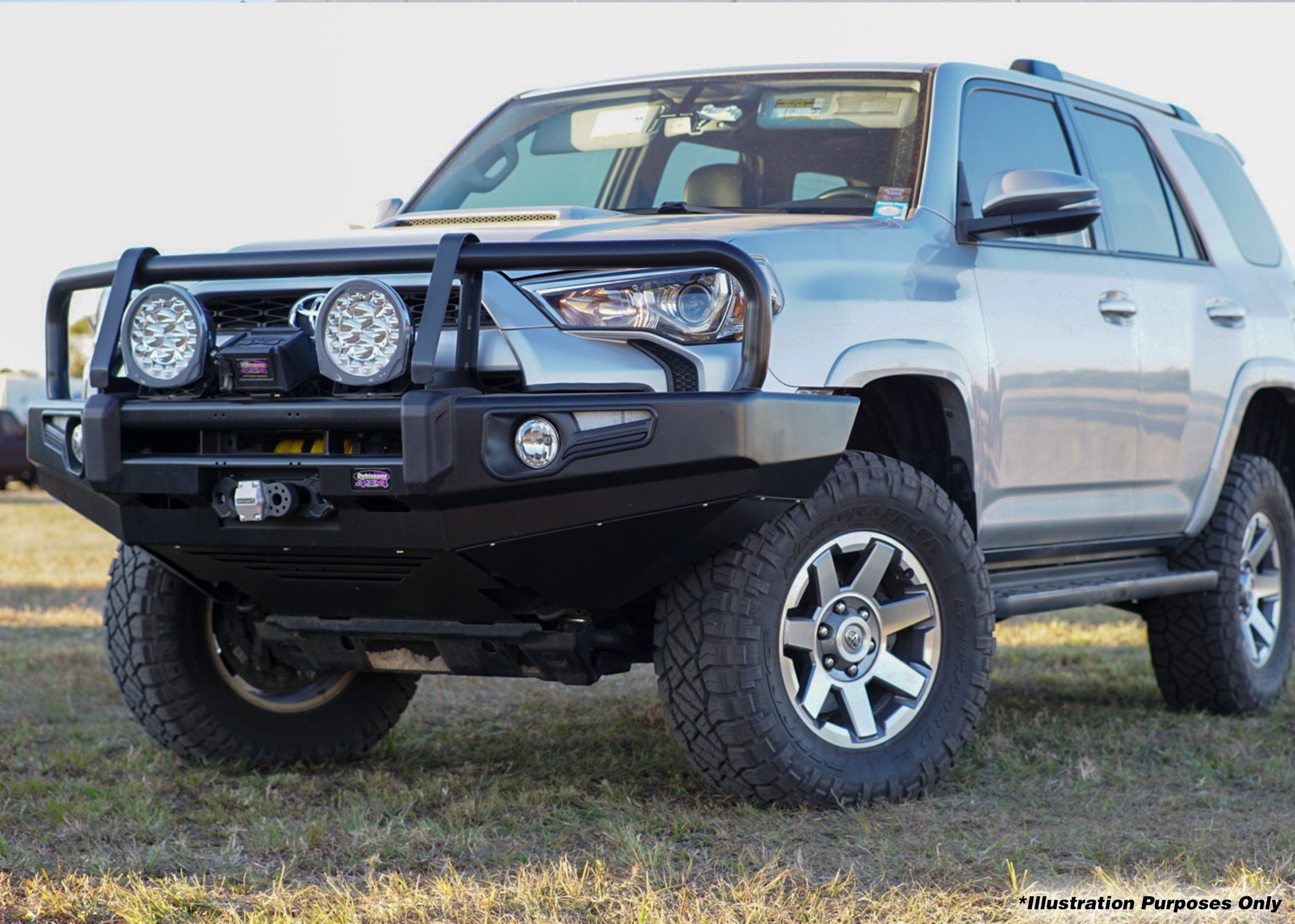 DOBINSONS BULL BAR BLACK DELUXE FOR TOYOTA 4RUNNER 5TH GEN 2010-2024 WITHOUT FOG LIGHTS - BU59-5557
