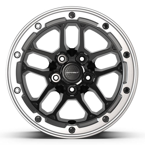 DEFIANT DF01 17x8 5x127 12et Gloss Black with Milled Edge Wheel - Sniper Custom Trucks