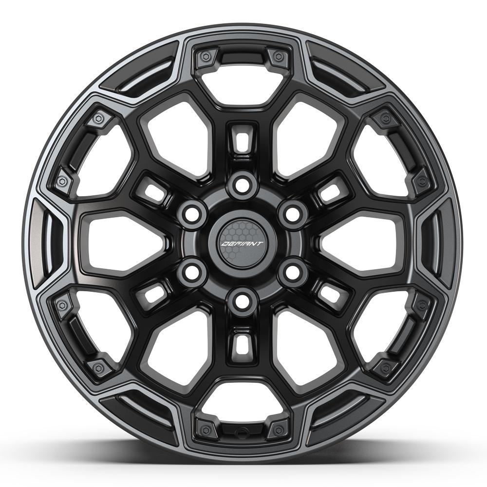 DEFIANT DF03 18x9 6x139.7 -12et Satin Black with Dark Satin Charcoal 2-Tone Wheel