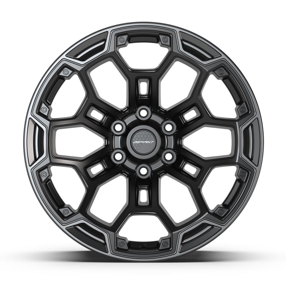 DEFIANT DF03 20x9 6x139.7 -12et Satin Black with Dark Satin Charcoal 2-Tone Wheel