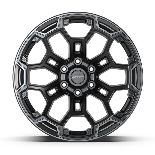 DEFIANT DF03 20x9 6x139.7 - 12et Satin Black with Dark Satin Charcoal 2 - Tone Wheel - Sniper Custom Trucks