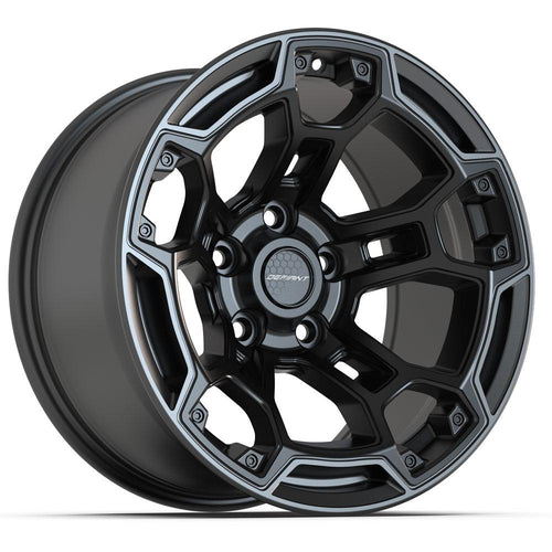DEFIANT DF03B 17x9 5x127 - 12et Satin Black with Dark Satin Charcoal 2 - Tone Wheel - Sniper Custom Trucks