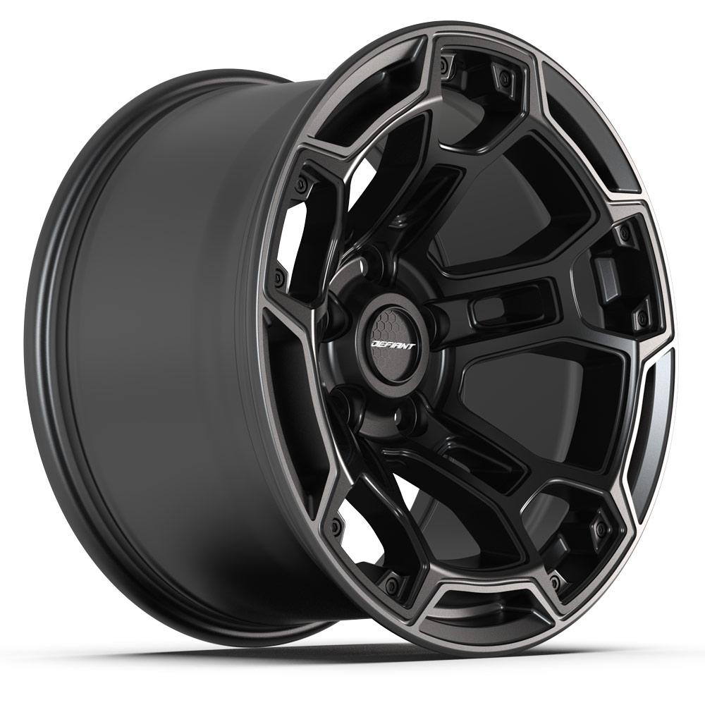 DEFIANT DF03B 17x9 5x127 -12et Satin Black with Dark Satin Charcoal 2-Tone Wheel